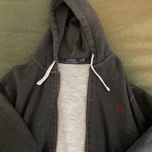 Mens Polo Ralph Lauren zip up heavy weight sweatshirt with hood. Size Large